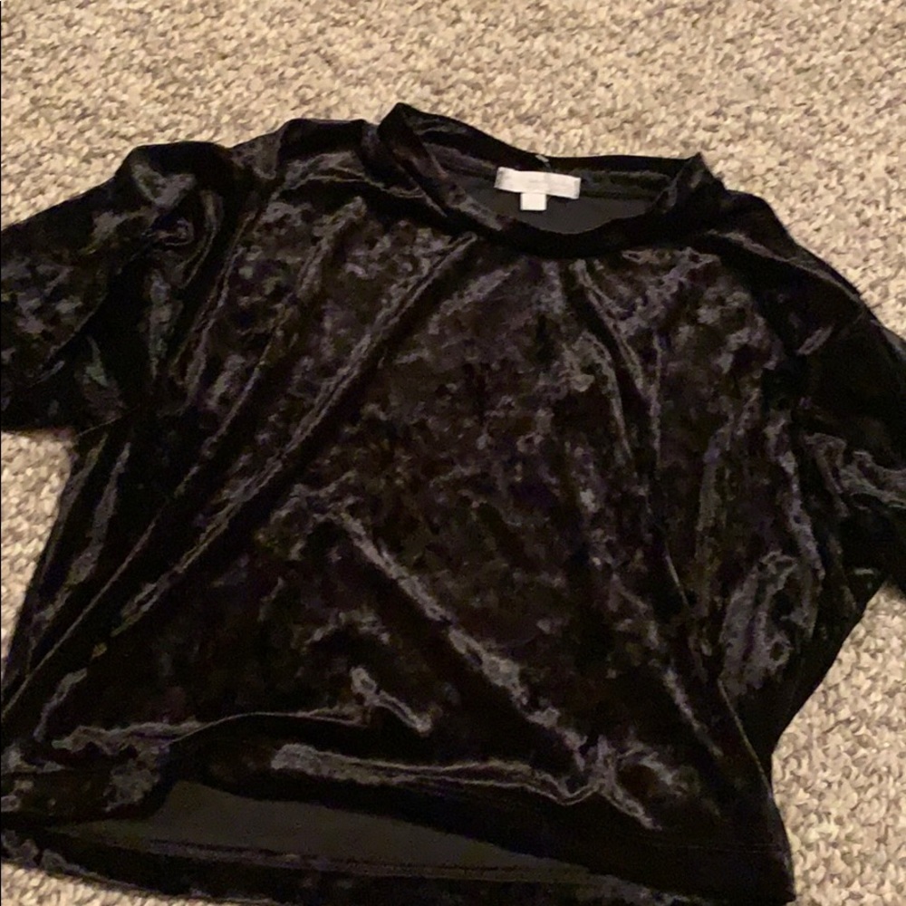 Black velvet top.